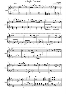 Adagio in G Minor: Para Piano by Tomaso Albinoni