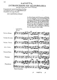 Gavotte, Introduction and Allegro, Giga: Gavotte, Introduction and Allegro, Giga by Giovanni Battista Vitali