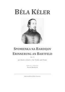 Erinnerung an Bartfeld, Op.31: Partitura para dos artistas, parte solo by Béla Kéler