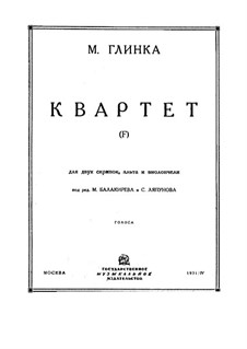 String Quartet in F Major: partes by Mikhail Glinka