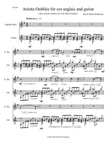 Ariette Oubliée: For cor anglais and guitar by David W Solomons