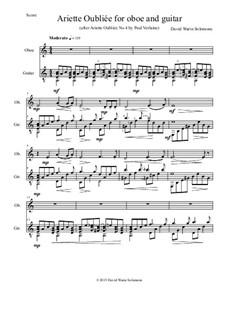 Ariette Oubliée: For oboe and guitar by David W Solomons