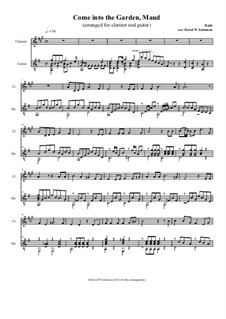 Come into the Garden Maud: para clarinete e guitarra by Michael William Balfe