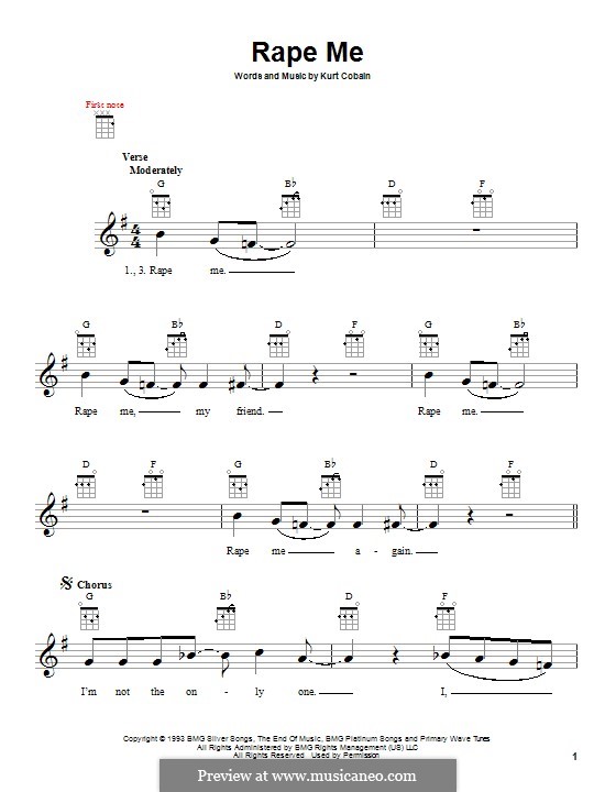 Rape Me (Nirvana): para ukulele by Kurt Cobain