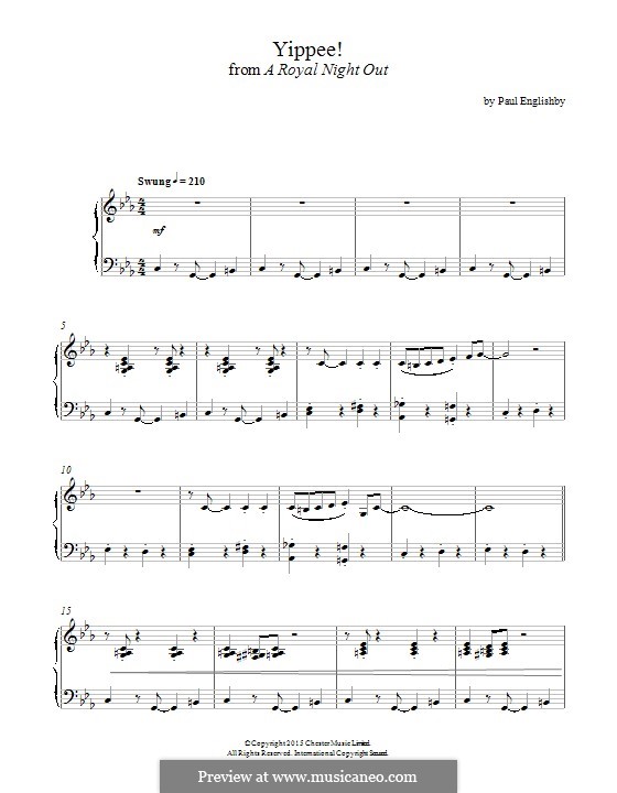 Yippee! (from 'A Royal Night Out'): Para Piano by Paul Englishby