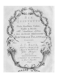 Six Quintets for Winds and Strings, Op.11 W B70-75: partes by Johann Christian Bach