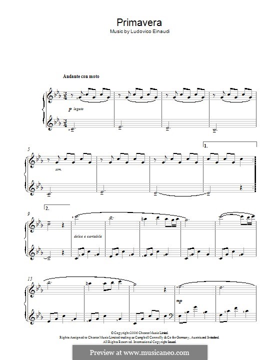 Primavera: Para vocais e piano by Ludovico Einaudi