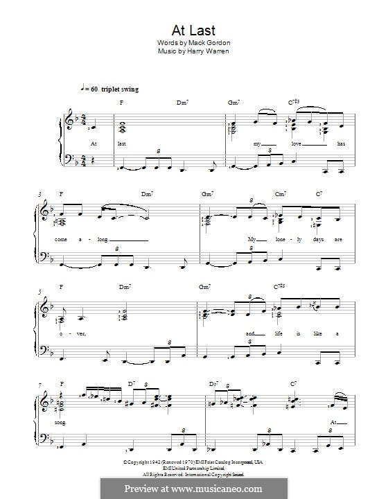 At last. At last Etta James Ноты. At last Ноты для фортепиано и голоса.