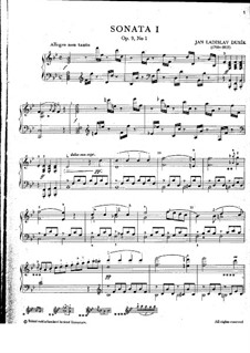 Three Sonatas for Piano, Op.9: No.1 em B flat maior, Craw 57 by Jan Ladislav Dussek