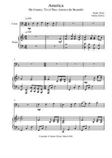 America: Score for two performers (in C) by Samuel Augustus Ward, Samuel Francis Smith