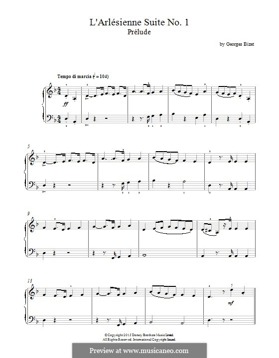 Suite I: introdução, para piano by Georges Bizet