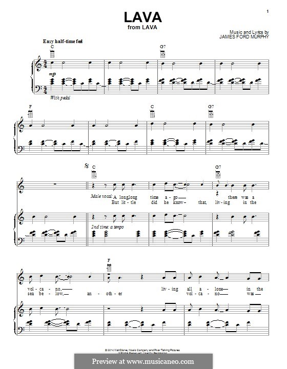 Lava (from Lava): Para vocais e piano (ou Guitarra) by James Murphy