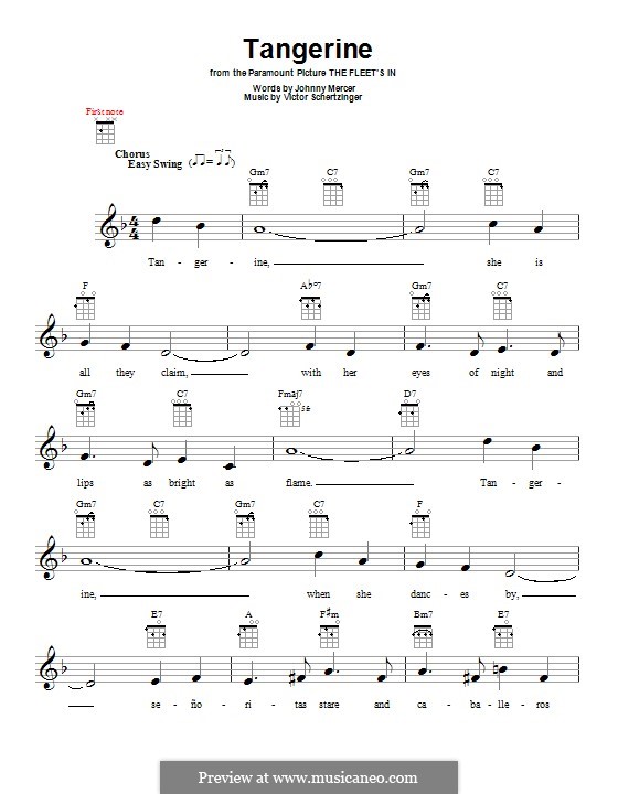 Tangerine: para ukulele by Victor Schertzinger