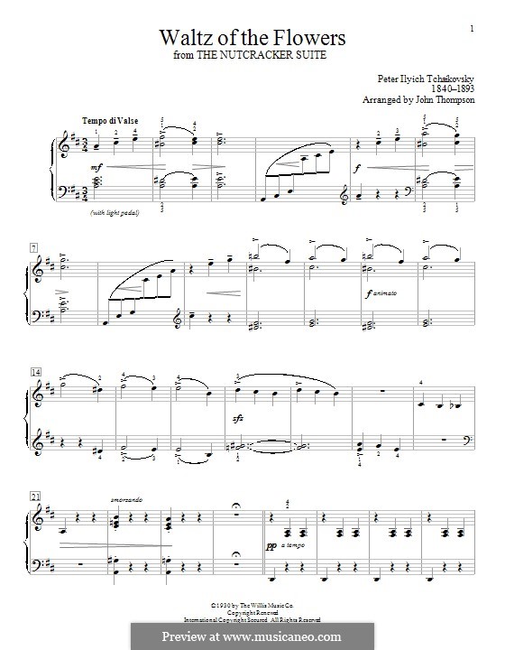 No.8 Waltz of the Flowers: Para Piano by Pyotr Tchaikovsky