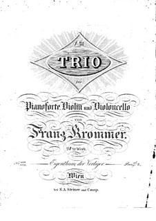 Piano Trio in E Flat Major, Op.84: trio de piano em E flat maior by Franz Krommer