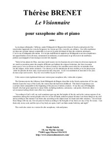 Le Visonnaire: para alto saxofone e piano by Thérèse Brenet