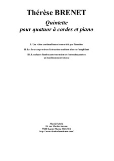 Quintet for two violins, viola, violoncello and piano: Quintet for two violins, viola, violoncello and piano by Thérèse Brenet