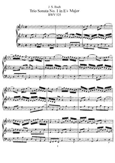 Trio Sonata for Organ No.1 in E Flat Major, BWV 525: para um único musico (Editado por H. Bulow) by Johann Sebastian Bach