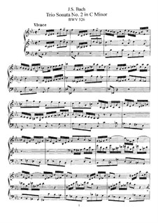 Trio Sonata for Organ No.2 in C Minor, BWV 526: para um único musico (Editado por H. Bulow) by Johann Sebastian Bach