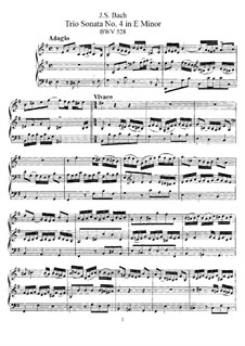 Trio Sonata No.4 in E Minor for Organ, BWV 528: para um único musico (Editado por H. Bulow) by Johann Sebastian Bach
