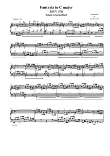 Fantasia in C Major, BWV 570: Para Piano by Johann Sebastian Bach
