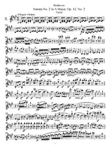 Three Sonatas for Violin and Piano, Op.12: Sonata No.2 – solo part by Ludwig van Beethoven