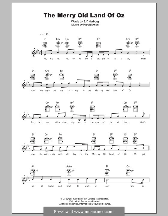 The Merry Old Land of Oz: para ukulele by Harold Arlen