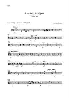 L'italiana in Algeri (The Italian Girl in Algiers): Overture, for oboe, violin, viola and cello - viola part by Gioacchino Rossini