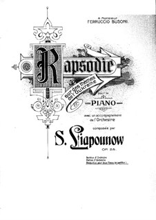 Rhapsody on Ukrainian Themes, Op.28: dois pianos de quatro mãos by Sergei Lyapunov