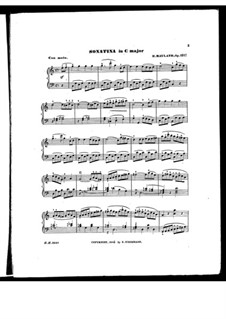 Sonatinas for Piano, Op.151: Sonatina No.1 by Henry Maylath
