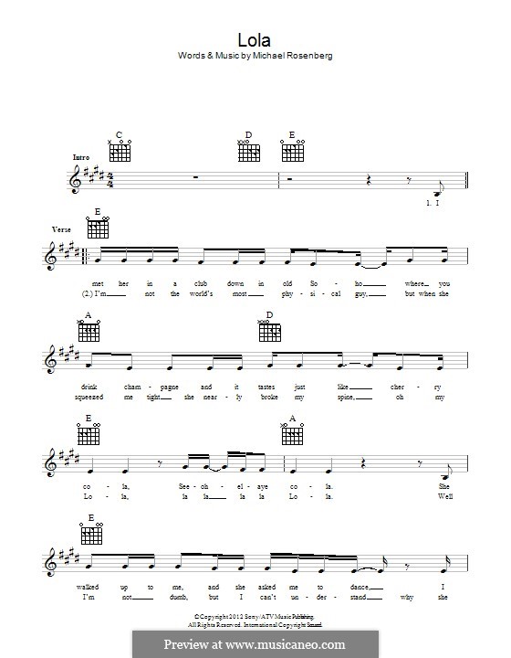 Lola (The Kinks): Letras e Acordes by Ray Davies