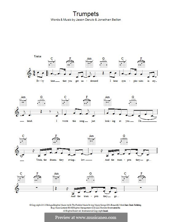 Trumpets: Letras e Acordes by Jason Derülo, Jonathan Bellion