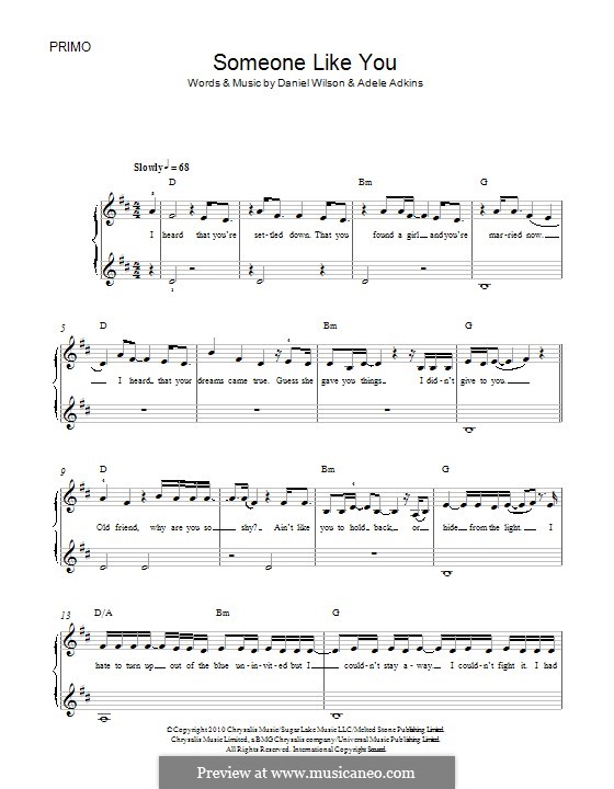 Someone Like You: para piano de quadro mãos by Adele, Daniel Wilson