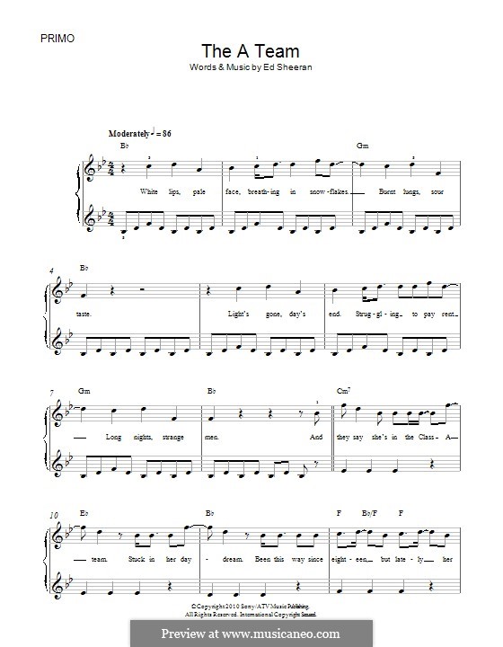 The a Team: Para Piano by Ed Sheeran