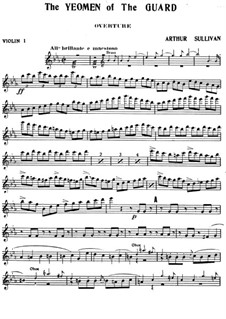 The Yeomen of the Guard: violino parte I by Arthur Seymour Sullivan