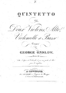 String Quintet No.7 in E Flat Major, Op.23: Partes by Georges Onslow