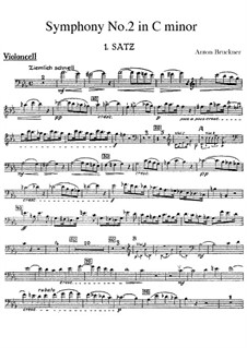 Symphony No.2 in C Minor, WAB 102: parte violoncelo by Anton Bruckner