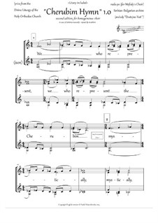 Cherubic Hymn (1.0, 2 ed., +Ect., pdb 'Dostojno Yest', Fm, homog.quartet) - EN: Cherubic Hymn (1.0, 2 ed., +Ect., pdb 'Dostojno Yest', Fm, homog.quartet) - EN by Unknown (works before 1850)