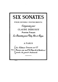 Sonata for Flute, Viola and Harp, L.137: Partitura completa by Claude Debussy