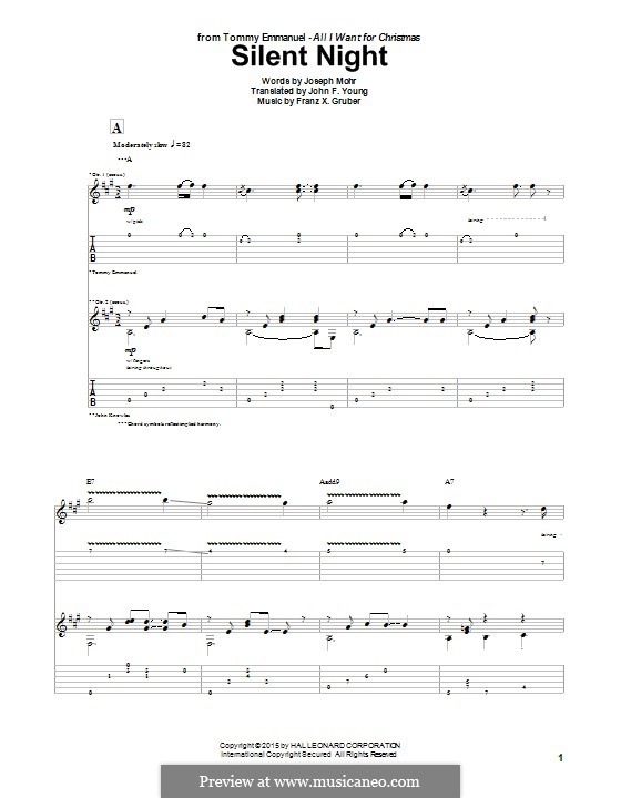 Guitar version: para um único musico (Editado por H. Bulow) by Franz Xaver Gruber