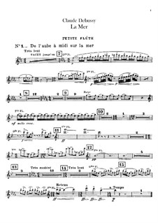 La mer (The Sea), L.109: parte de flautas by Claude Debussy