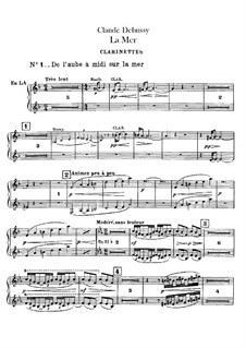 La mer (The Sea), L.109: parte clarinete by Claude Debussy