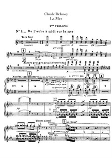 La mer (The Sea), L.109: violinos parte I by Claude Debussy