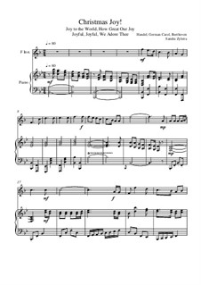 Christmas Joy!: Score for two performers (in F) by Georg Friedrich Händel, Ludwig van Beethoven, folklore