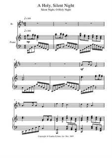 A Holy, Silent Night: Score for two performers (in B Flat) by Adolphe Adam, Franz Xaver Gruber