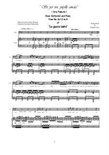 La gazza ladra (The Thieving Magpie): Sì per voi, pupille amate, for bass voice and piano by Gioacchino Rossini