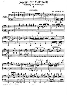 Concerto for Cello and Orchestra in B Minor, B.191 Op.104: versão para piano de quatro mãos by Antonín Dvořák