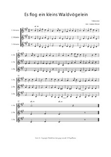 Es flog ein kleins Waldvögelein: Trio für Violinen oder andere Melodieinstrumente, Op.010312 by folklore