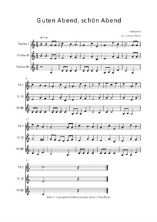Guten Abend schön Abend: Trio für Violinen oder andere Melodieinstrumente, Op.010327 by folklore