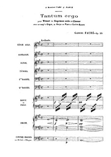 Tantum ergo, Op.55: Partitura completa by Gabriel Fauré